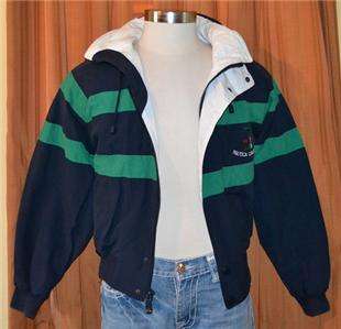   CHALLENGE J CLASS GREEN BLUE HOODED FULL ZIP BOATING JACKET MENS SMALL