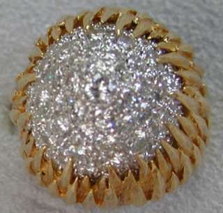 Estate 4tct Pave Diamond Dome 18K Yellow Gold Ring  