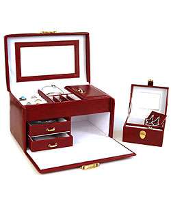 Red Leather Travel Jewelry Box  Overstock