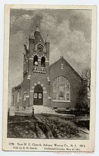 New M.E. Church   ASBURY NJ Warren County 1914 Postcard  