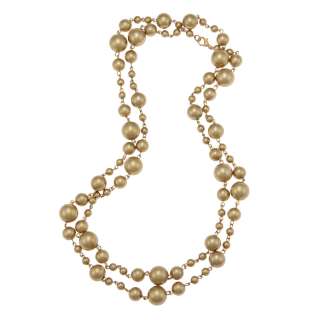 Alexa Starr Goldtone Golden Faux Pearl Necklace  Overstock