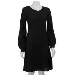 Calvin Klein Womens Black Long sleeve Sweater Dress  Overstock