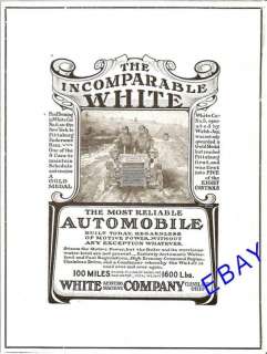 RARE 1904 WHITE SEWING MACHINE AUTOMOBILE CAR AD OHIO  