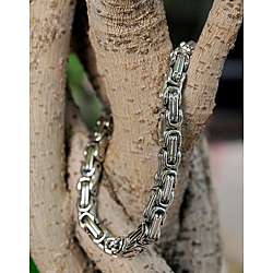 Stainless Steel 8 inch Byzantine Chain Bracelet (Thailand)  Overstock 