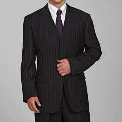 Eddie Domani Mens Pinstripe Suit  