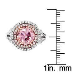   Gold Brilliant cut Color Enhanced Pink Diamond Ring  