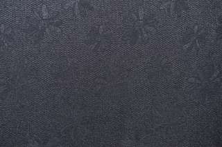 Woven Solid Black Pique with Floral Jacquard 59 Wide Fabric by the 