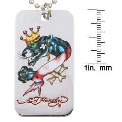 Ed Hardy Crowned Panther Dog Tag Necklace  