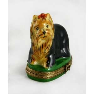  Cute Yorkshire Terrier Dog Authentic French Gr Limoges Box 
