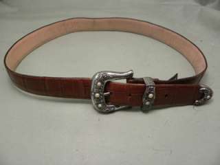 Brighton Brown Leather Concho Large? Womens Belt  