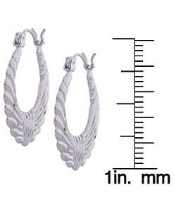 14k White Gold Shrimp Hoop Earrings  Overstock