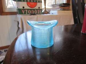 VICTORIAN TURQUOISE GLASS TOOTHPICK MATCH TOP HAT HOLDR  