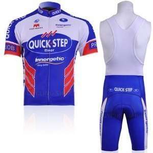  QUICK STEP Strap Cycling Jersey Set(available Size S,M, L 