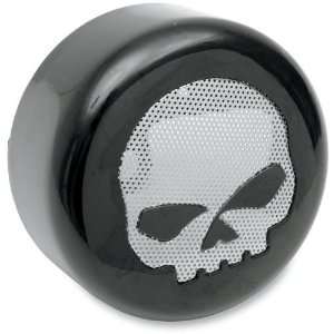 Drag Specialties Horn Cover   Black with Chrome Skull Insert 76705SB4