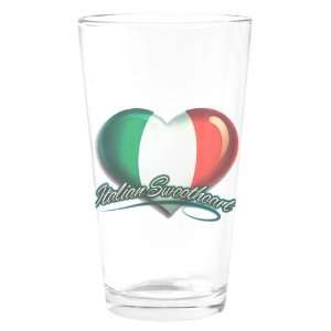  Pint Drinking Glass Italian Sweetheart Italy Flag 