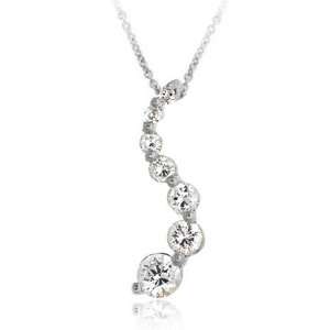    Sterling Silver & Cubic Zirconia Classic Journey Pendant: Jewelry