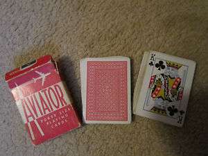 Vintage Used Aviator Poker Size Playing Cards #914  
