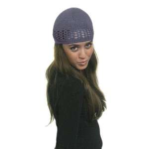  Blue Grey Womens Kufi Crochet Knit Hat: Home & Kitchen
