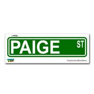  Paige Street Road Sign   8.25 X 2.0 Size   Name Window 
