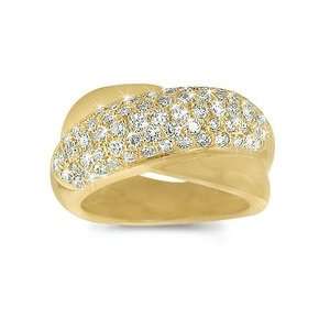  CleverEves Intertwined Pave Diamond Ring in 18k Yellow 