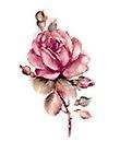 Long Stem Pink Rose Flower Floral Glass Ceramic Decals  