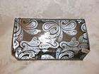 AVON BRAND SILVER PAISLEY CLEAR COSMETIC CASE BAG NEW