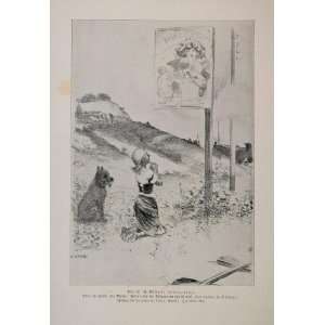  1903 Adolphe Willette Print Alphonse Mucha UNUSUAL RARE 