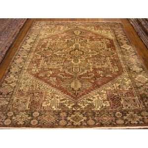    8x11 Hand Knotted Heriz Persian Rug   117x87