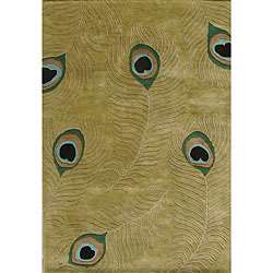 Hand tufted Peacock Sage Green Wool Rug (8 x10)  Overstock