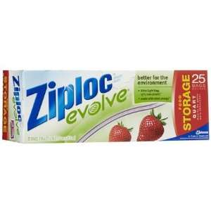  Ziploc Evolve Storage Bags, Quart Size 25 ct (Quantity of 