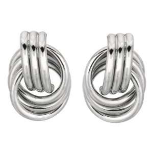  925 Sterling Silver 16mm X 22mm Love Knot Earrings 