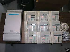 Norstar meridian used business pbx w/9 phone system  