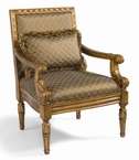 Louis XVI Gold and Sage Arm Chair  
