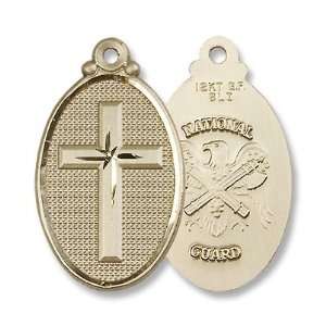 Gold Filled Cross / National Guard Pendant with 24 Chain in Gift Box 