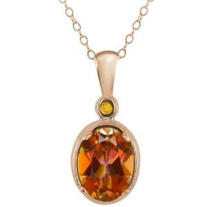  1.61 Ct Oval Ecstasy Mystic Topaz and Citrine Gold Plated 