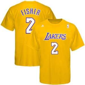  adidas Los Angeles Lakers #2 Derek Fisher Gold Net Player 