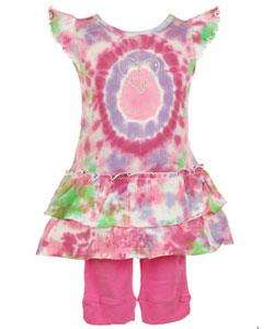 Flapdoodles Tie dye Toddler Girls Outfit  