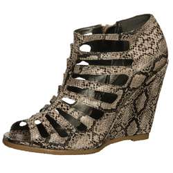 Coconuts Womens Oliver Snake Print Wedge Sandals  Overstock