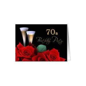  Invitation.70th Birthday Party. Red Roses Card: Toys 