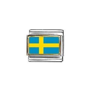 Sweden Flag Italian Charm Bracelet Link