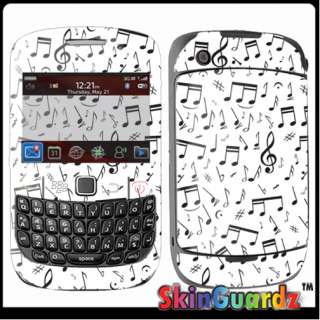 Music Note White Vinyl Case Decal Skin To Cover BLACKBERRY CURVE 8520 