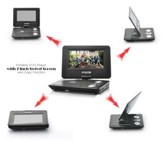 E78 Portable DVD Player with 7 Inch Swivel Screen and Copy Function 