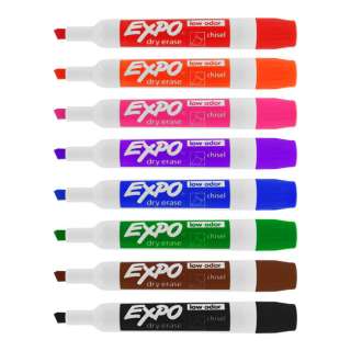 Sanford Expo Low Odor Dry Erase Whiteboard Markers, Chisel Tip 