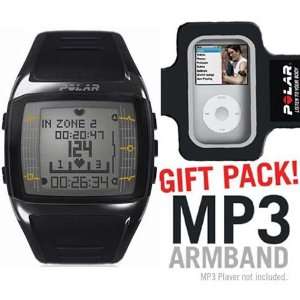   Heart Rate Monitor Male Black with White Display with MP3 Armband