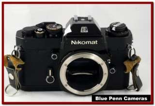Nikon Nikomat Nikkormat EL Black SLR film camera; new seals CLA 