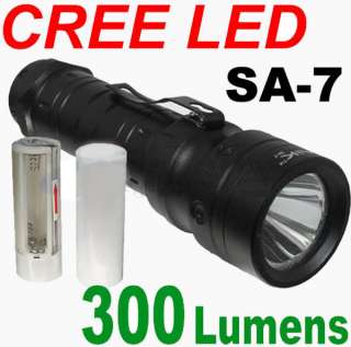 5W 300 Lm CREE Led Flashlight SA7 Lamp Torch + Holder  