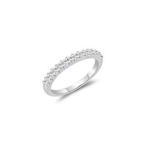   28 Cts White Sapphire Wedding Band in 14K White Gold 9.5 Jewelry