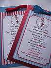 Dr Seuss Cat in the Hat Baby Shower PRINTED Invitations CUSTOMIZABLE 