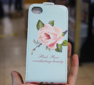 Flowers blooming Leather Flip Wallet Case Skin Cover For Apple iPhone 