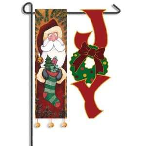  Christmas Joy 3D Effect Garden Flag Banner 13 x 18 Patio 